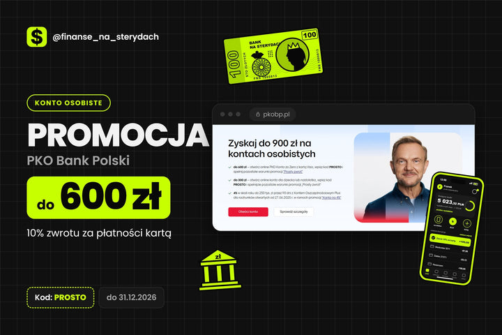 Do 600 zł za Konto za Zero w PKO BP z kodem PROSTO
